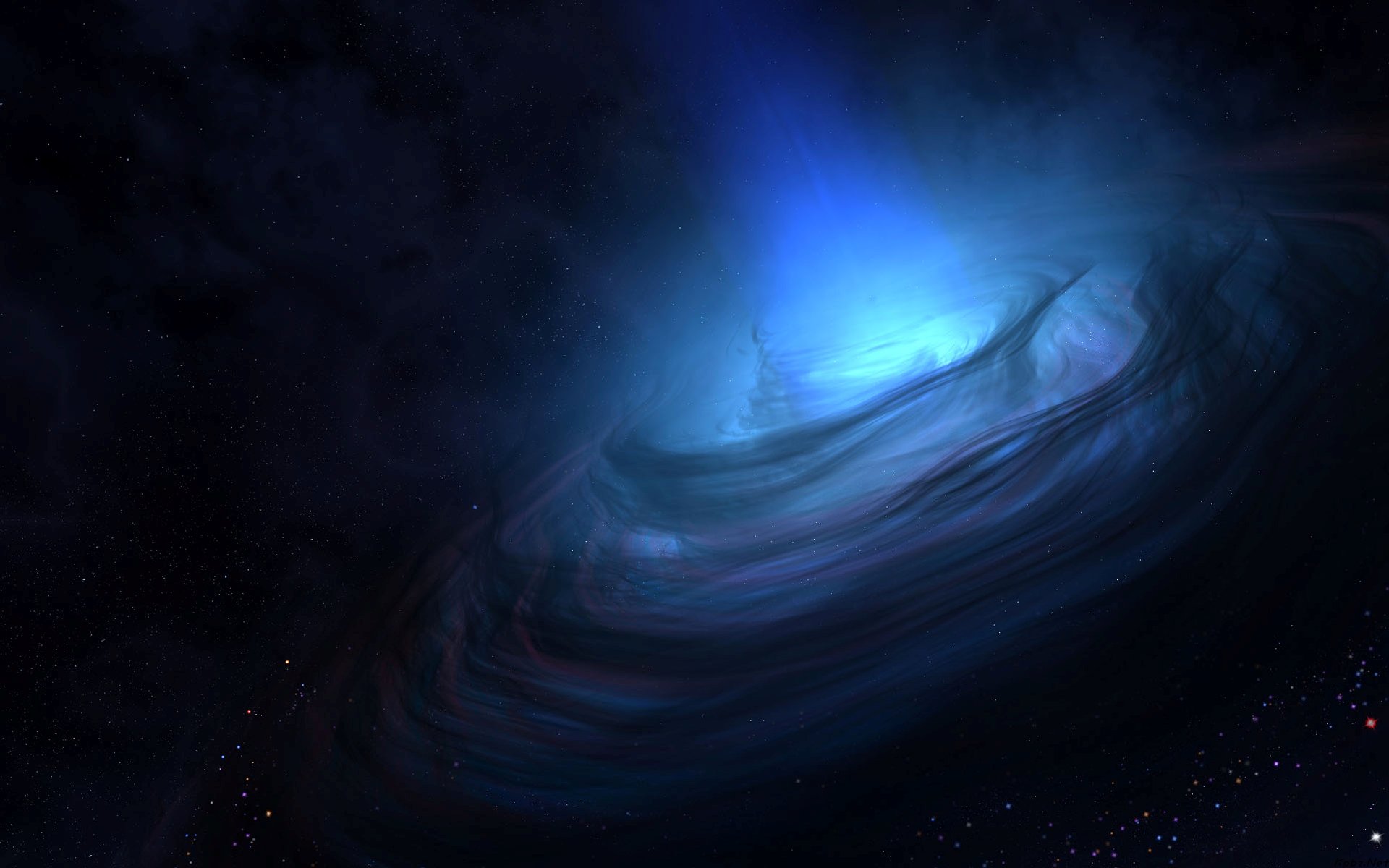 Blue nebula in space