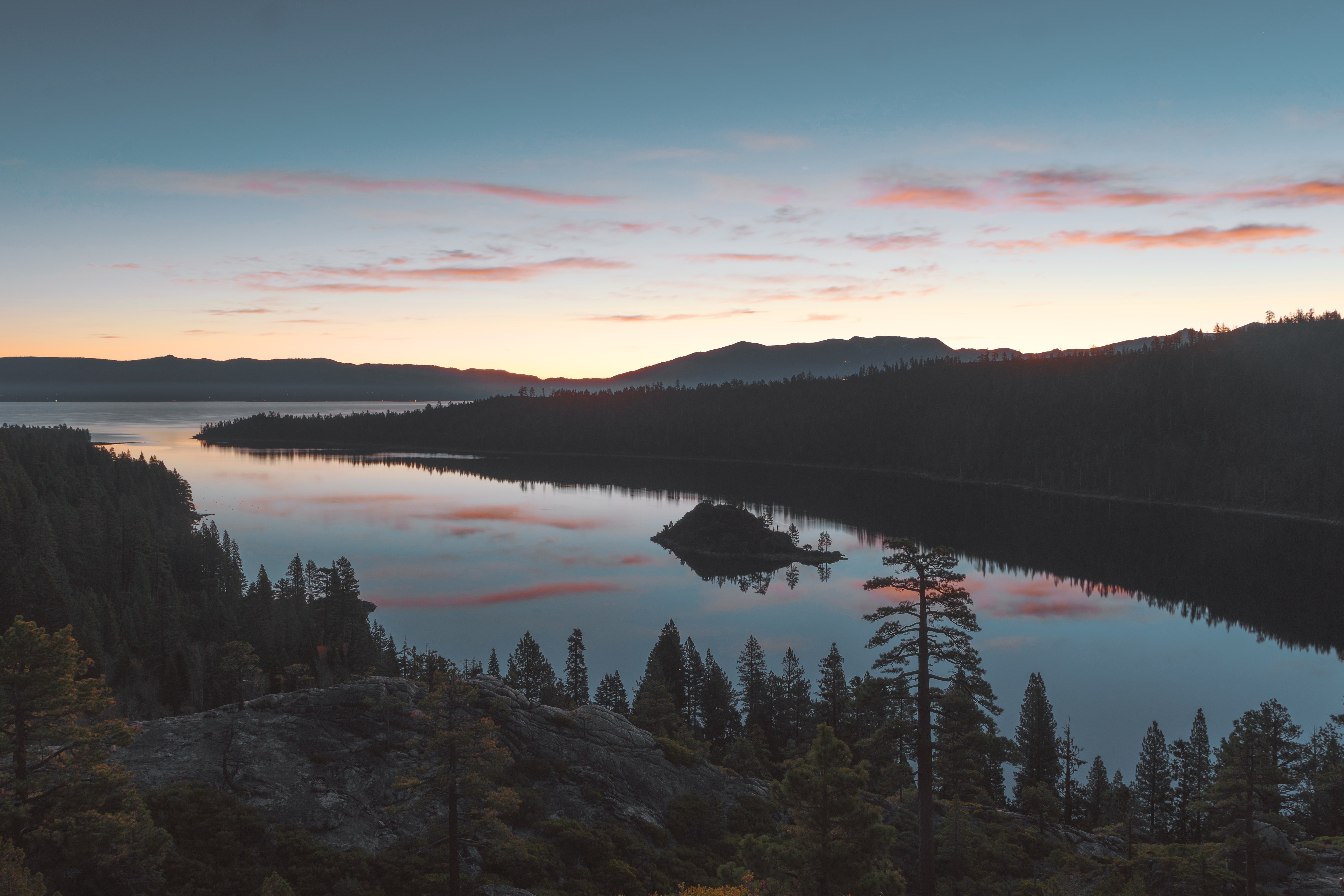 Emerald Bay at Lake Tahoe at sunset