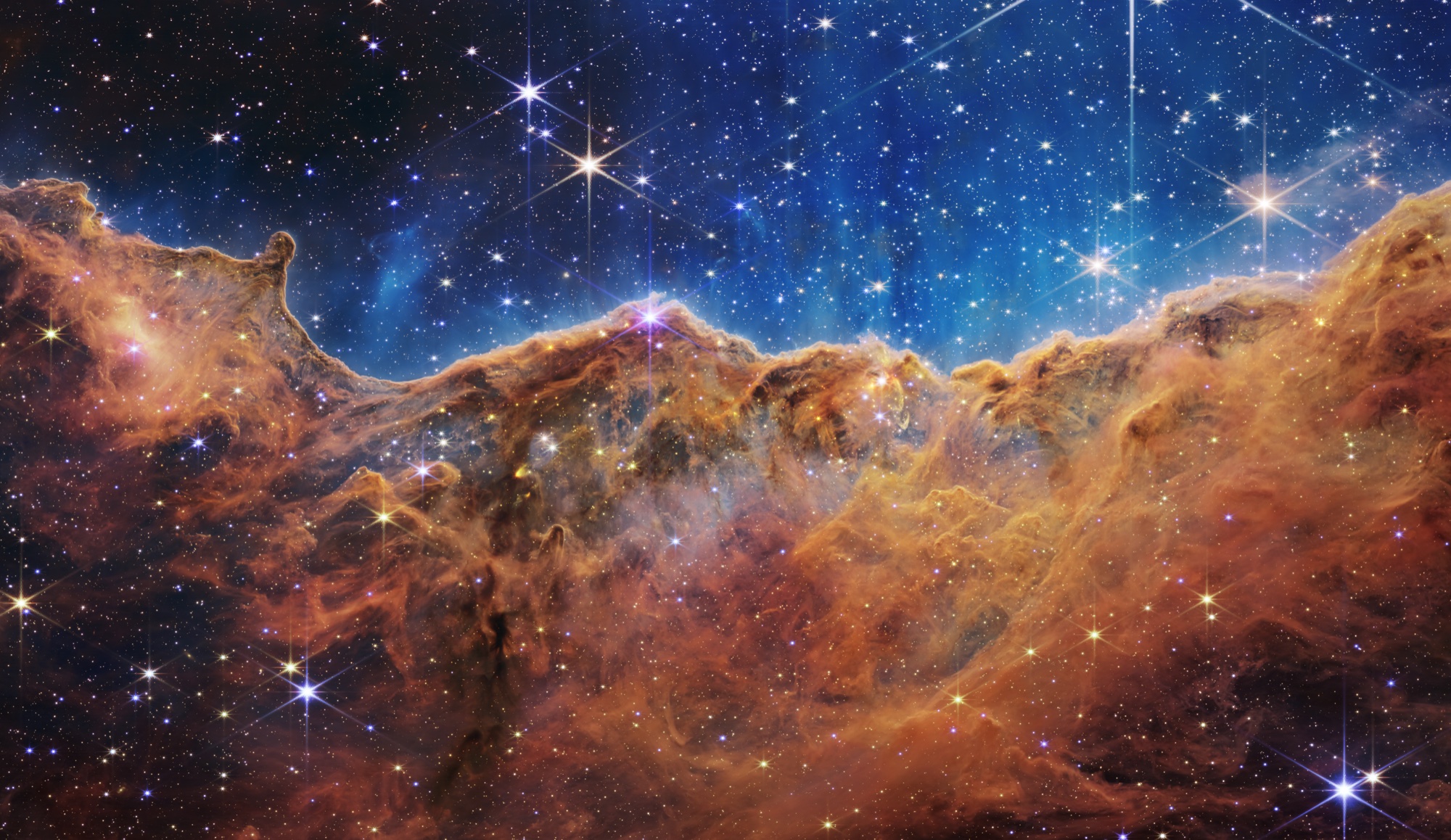 Cosmic Cliffs in the Carina Nebula, James Webb Space Telescope