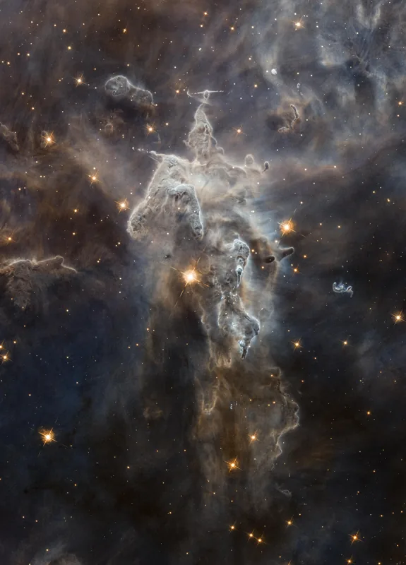 Mystic Mountain pillar of gas and dust in the Carina Nebula, Hubble Space Telescope