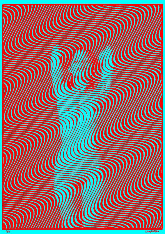 Wave optical illusion print by Larry Carlson